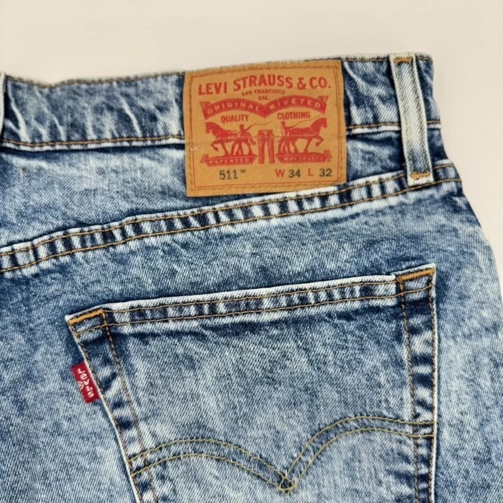 Levi's 511 Slim Fit Jeans Men's34X32 Light Was Blue NWT Reclaimed Sustainable‎